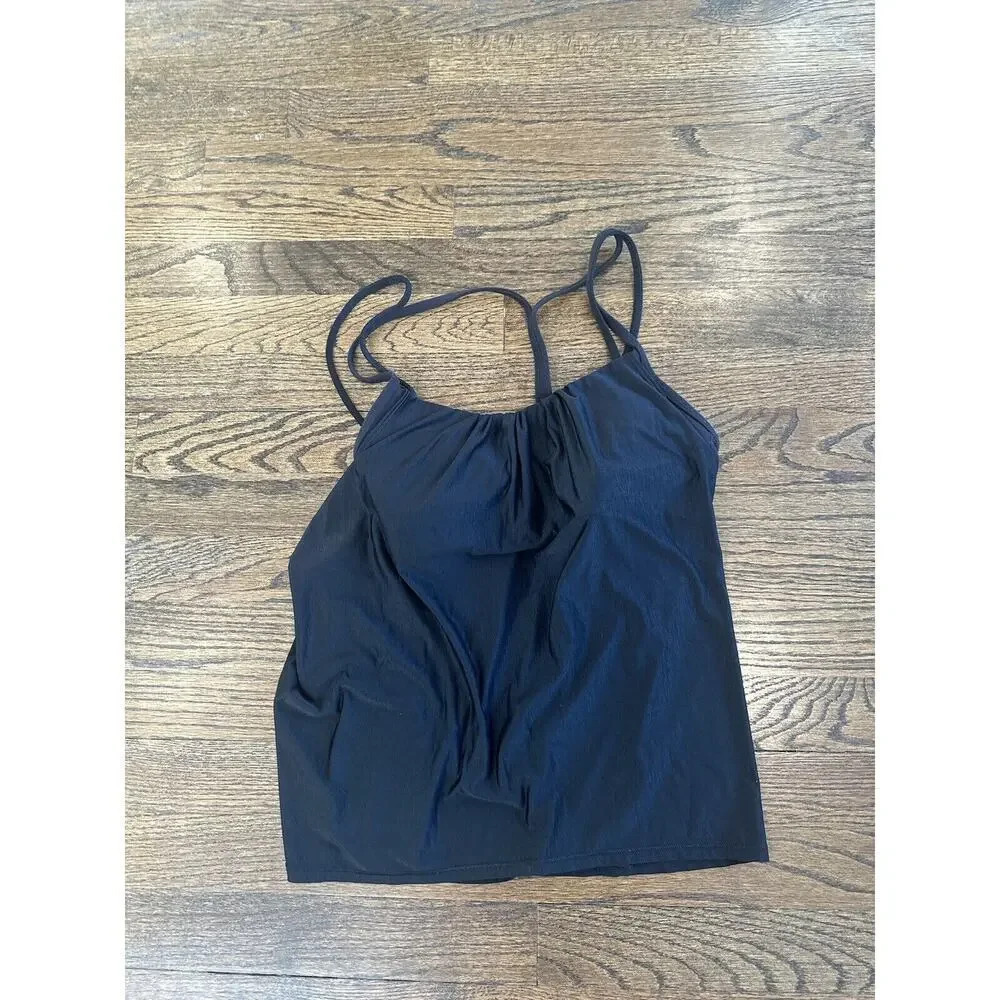 Lululemon Athletica No Limits Top Black Sports bra Size 6 Racerback Workout Tank